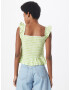 Monki Top verde deschis / alb - Pled.ro