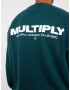 Multiply Apparel Bluză de molton verde petrol / alb - Pled.ro