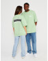 Multiply Apparel Tricou 'Banderole' verde pastel / negru / alb - Pled.ro