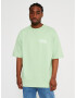 Multiply Apparel Tricou 'Banderole' verde pastel / negru / alb - Pled.ro