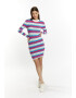 MYMO Rochie tricotat bej / albastru / lila / roz - Pled.ro