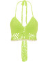 MYMO Top brodat verde neon - Pled.ro