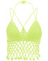 MYMO Top brodat verde neon - Pled.ro