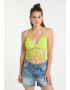 MYMO Top brodat verde neon - Pled.ro