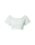 NA-KD Tricou verde pastel / alb - Pled.ro