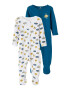 NAME IT Pijamale albastru pastel / galben auriu / gri / verde petrol / alb - Pled.ro