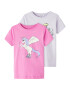 NAME IT Tricou 'Brigita' galben deschis / mov pastel / roz / alb - Pled.ro