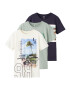 NAME IT Tricou 'Herry' bleumarin / albastru deschis / oliv / verde pastel / alb coajă de ou - Pled.ro