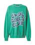 Nasty Gal Bluză de molton 'Cool Girls Club' verde jad / verde închis / alb - Pled.ro