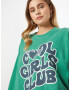 Nasty Gal Bluză de molton 'Cool Girls Club' verde jad / verde închis / alb - Pled.ro