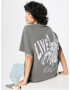 Nasty Gal Plus Tricou 'Live Fast' gri / alb - Pled.ro