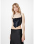 Nasty Gal Top albastru / roșu-violet / negru / argintiu - Pled.ro