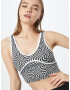 Nasty Gal Top gri deschis / negru / alb - Pled.ro