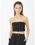 Nasty Gal Top negru / alb - Pled.ro