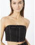 Nasty Gal Top negru / alb - Pled.ro