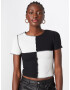 Nasty Gal Tricou negru / alb - Pled.ro