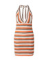 NEON & NYLON Rochie tricotat 'BEACHIE' ecru / maro / portocaliu - Pled.ro