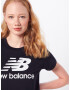 new balance Tricou 'Essentials Stacked Logo' negru / alb - Pled.ro