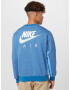 Nike Sportswear Bluză de molton albastru fumuriu / azuriu / alb - Pled.ro