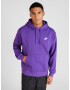 Nike Sportswear Bluză de molton 'Club Fleece' lila / alb - Pled.ro