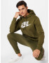 Nike Sportswear Bluză de molton 'Club Fleece' oliv / alb - Pled.ro