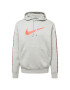 Nike Sportswear Bluză de molton 'Repeat' gri / roșu / negru - Pled.ro