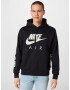 Nike Sportswear Bluză de molton negru / alb - Pled.ro