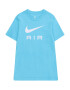 Nike Sportswear Tricou cyan / alb - Pled.ro