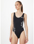 Nike Swim Costum de baie sport negru / alb - Pled.ro