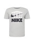 NIKE Tricou funcțional gri deschis / negru / alb - Pled.ro