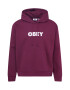 Obey Bluză de molton roșu burgundy / alb - Pled.ro