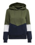 ONLY Bluză de molton 'ONLPEAR LS BLOCKING HOOD SWT' verde - Pled.ro