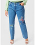 ONLY Carmakoma Jeans 'Fine' albastru / galben / verde / portocaliu somon - Pled.ro