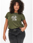 ONLY Carmakoma Tricou 'Minnie And Mickey' verde / alb - Pled.ro