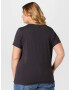 ONLY Carmakoma Tricou negru / argintiu / alb - Pled.ro