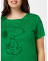 ONLY Carmakoma Tricou 'PEANUTS' verde pin / verde iarbă - Pled.ro