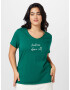 ONLY Carmakoma Tricou 'QUOTE' verde închis / alb murdar - Pled.ro