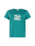 ONLY Carmakoma Tricou 'QUOTE' verde petrol / alb - Pled.ro