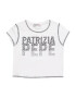 PATRIZIA PEPE Tricou 'MAGLIA' negru / alb - Pled.ro