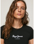 Pepe Jeans Tricou negru / alb - Pled.ro