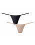 PETITE FLEUR GOLD Tanga bej / negru - Pled.ro