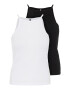 Pieces Petite Top 'Ardena' negru / alb murdar - Pled.ro