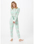 PIECES Pijama 'SRANDA' verde jad / roz pal / alb - Pled.ro