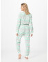 PIECES Pijama 'SRANDA' verde jad / roz pal / alb - Pled.ro