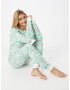 PIECES Pijama 'SRANDA' verde jad / roz pal / alb - Pled.ro