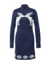 PIECES Rochie tricotat 'FIRA' bleumarin / alb - Pled.ro