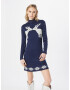 PIECES Rochie tricotat 'FIRA' bleumarin / alb - Pled.ro