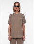 PIECES Tricou supradimensional 'LINA' maro - Pled.ro