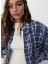 Pull&Bear Bluză bleumarin / albastru porumbel / alb - Pled.ro