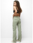 Pull&Bear Pantaloni cu buzunare verde deschis - Pled.ro